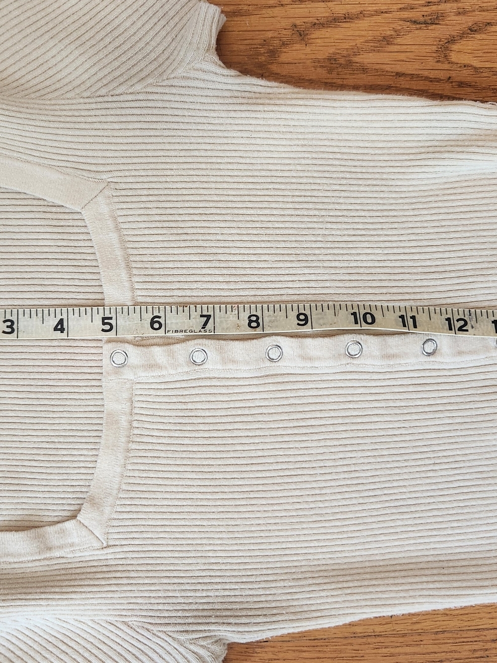 Say What? Cream Ribbed Button-Front Crop Top - Picture 3 of 4